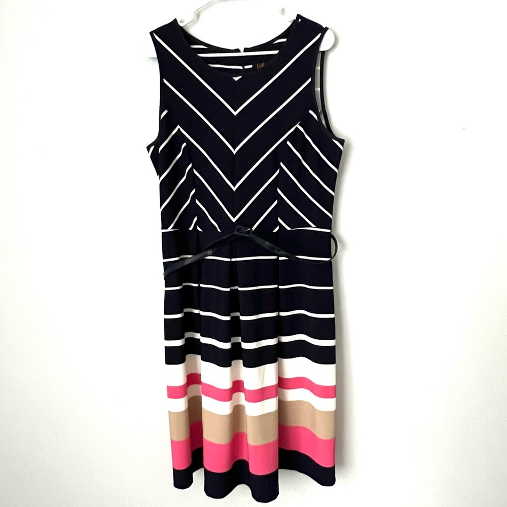 Woman’s Navy Blue Striped Dress Size Large